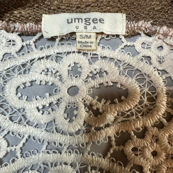 Umgee Brown/Cream, Open, Knit, Light Weight, Cardigan- S/M - Picture 3 of 7